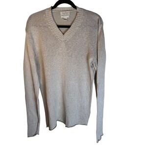 Banana Republic Linen Cotton V-Neck Sweater Beige Lightweight Women's Size M